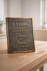 Custom Brass or Bronze Plaque for Anniversary Gift – Add Name, Date, Design, Size, Shape & Finish