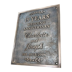 Custom Brass or Bronze Plaque for Anniversary Gift – Add Name, Date, Design, Size, Shape & Finish