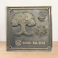 Custom Plaques with Complete 3d design in brass/bronze metal- Fully Custom Shape, design and Size