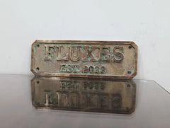 Personalized bronze establish signs - Green patina custom plaque
