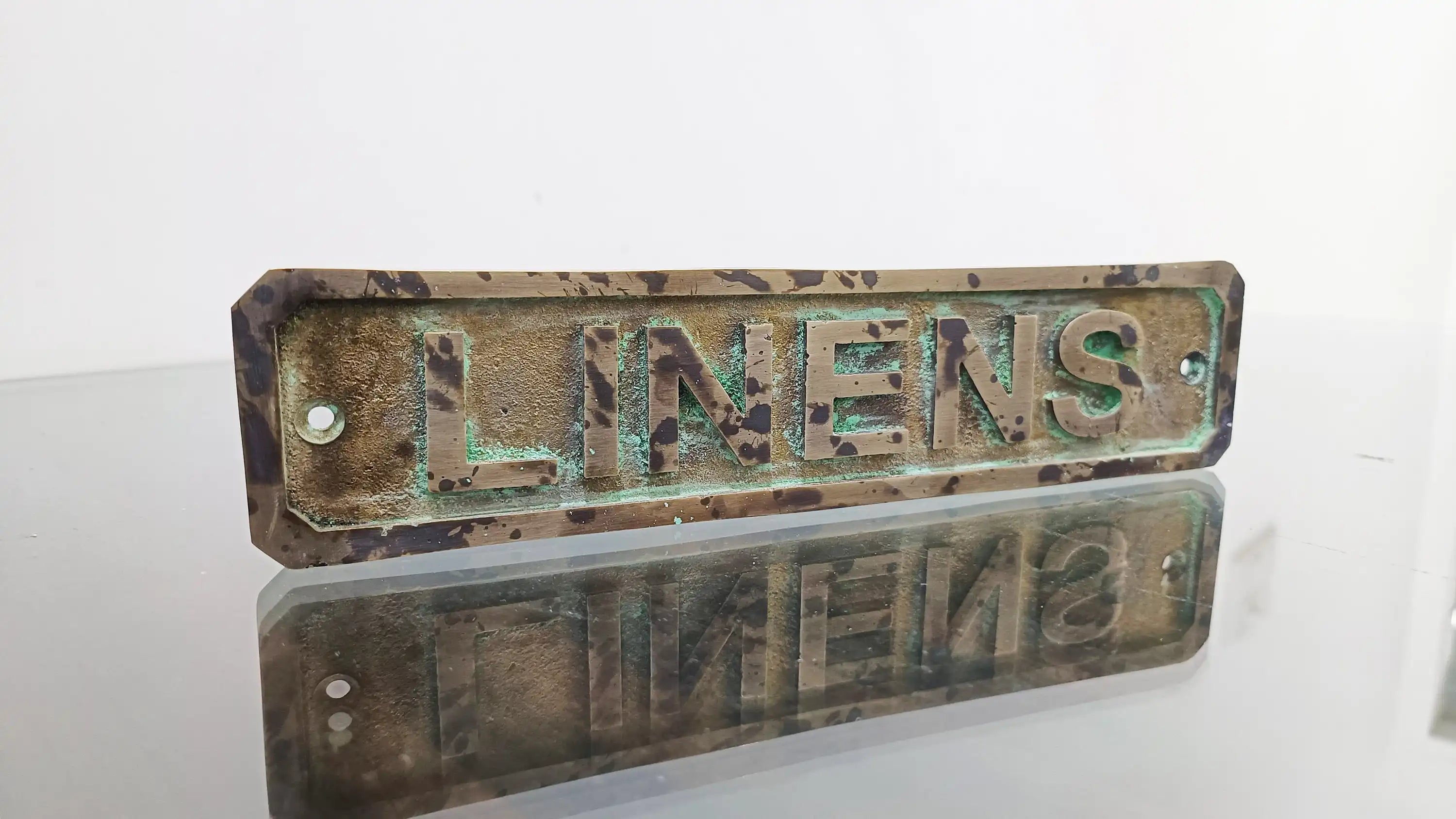 Personalized bronze establish signs - Green patina custom plaque