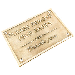 Please Remove Your Shoes bronze Signs
