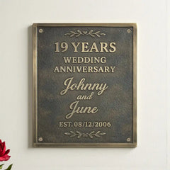 Custom Brass or Bronze Plaque for Anniversary Gift – Add Name, Date, Design, Size, Shape & Finish