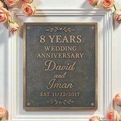 Custom Brass or Bronze Plaque for Anniversary Gift – Add Name, Date, Design, Size, Shape & Finish