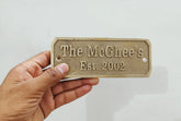 Custom brass door sign made from solid cast brass