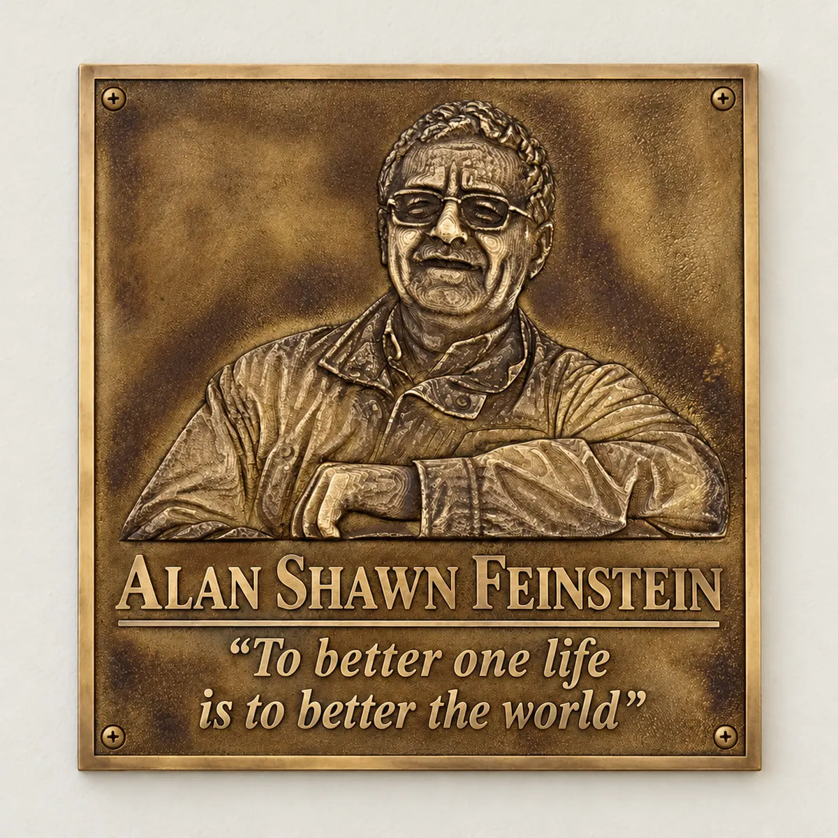 Custom Cast Bronze Memorial Plaque with 3D Photo Relief – Personalized Bronze Portrait Plaque