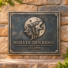 Personalized Bronze Address Plaques 3D Design in Oil-rubbed Bronze Finish