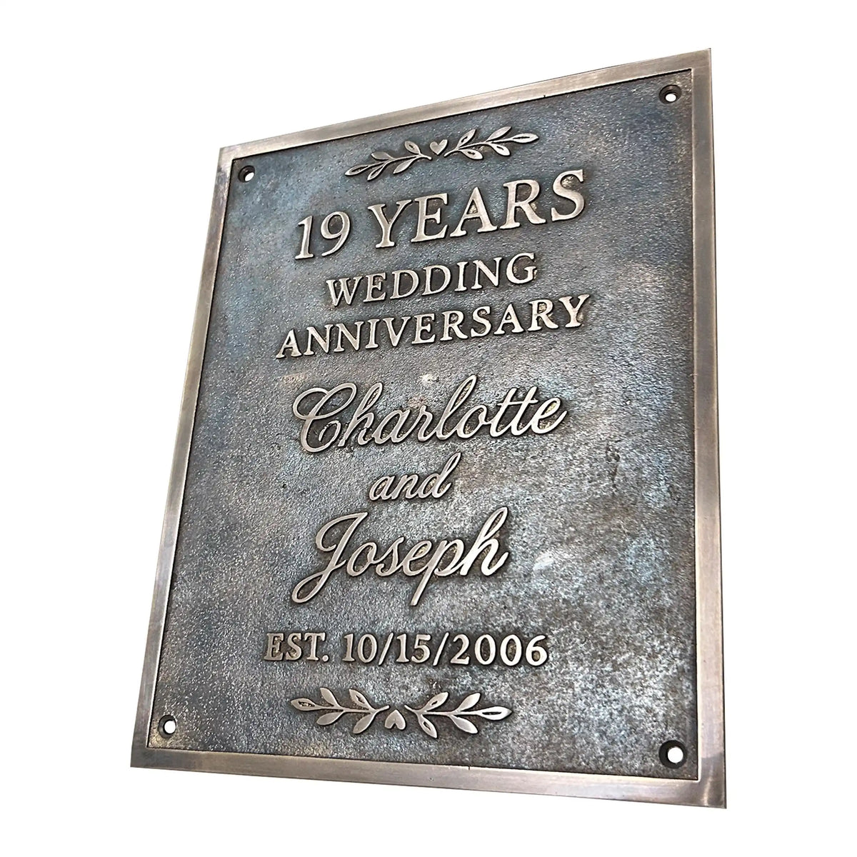 Custom Brass or Bronze Plaque for Anniversary Gift – Add Name, Date, Design, Size, Shape & Finish