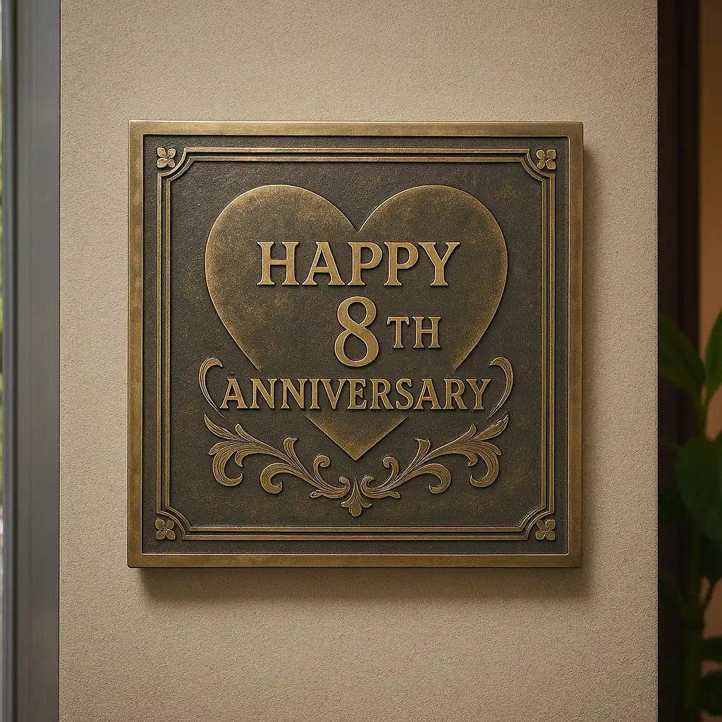 Custom Brass or Bronze Plaque for Anniversary Gift – Add Name, Date, Design, Size, Shape & Finish