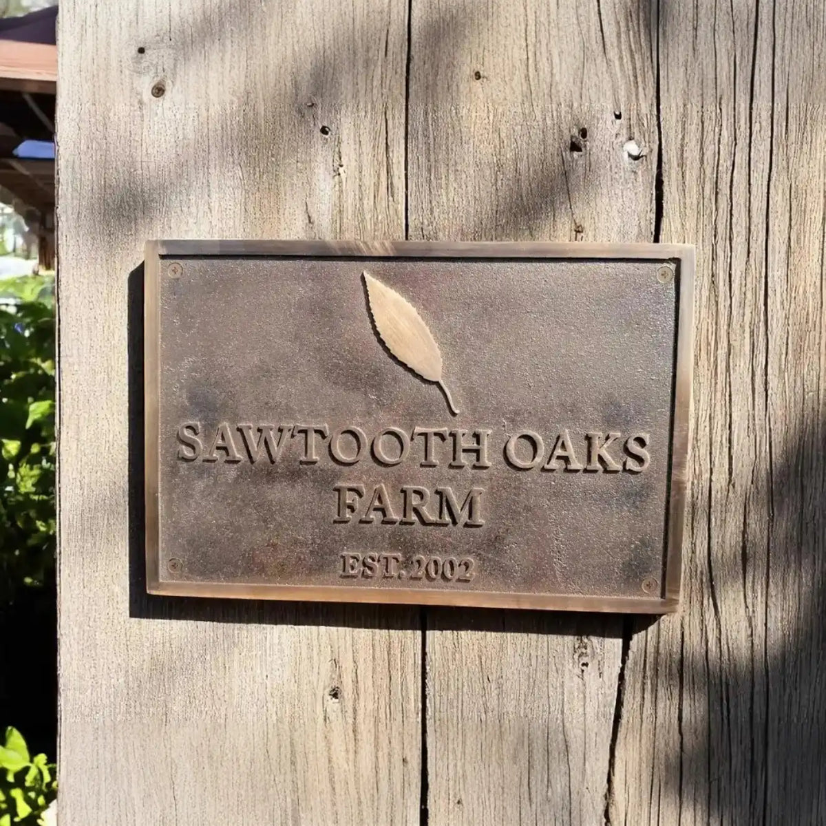 Bronze Address Plaque - House Number & Family Name Sign