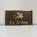 Custom bronze sign for outdoor use with custom text and logo