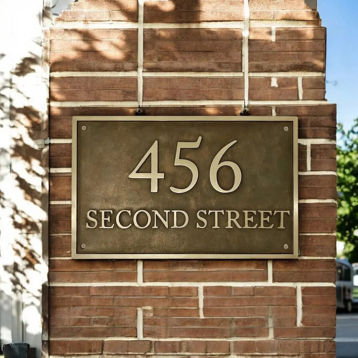 Bronze House Number Plaque - Cast Bronze Address Plaque