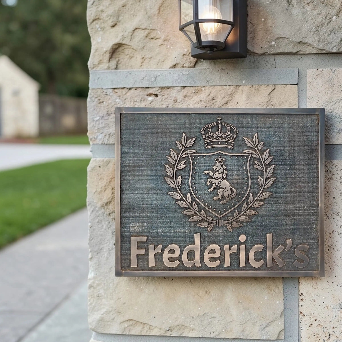 Custom Bronze Plaques with Family Crest, Logo or Design - Address plaques