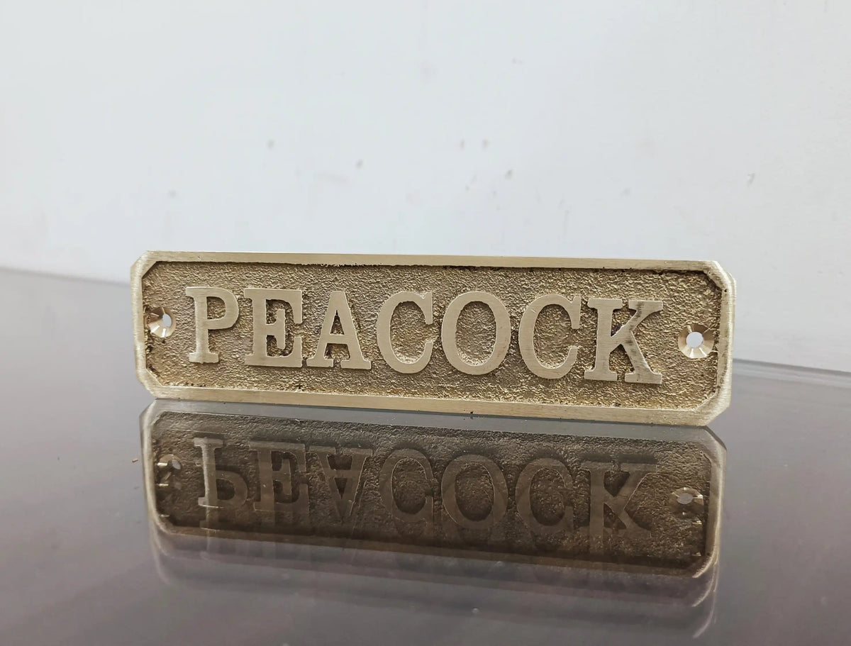 Brass Plaques - Brass Door Sign with Custom Text , Name Plates, Vintage Brass Sign