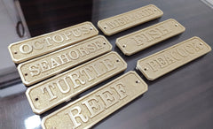 Brass Door Sign with Custom Text , Name Plates, Vintage Brass Sign