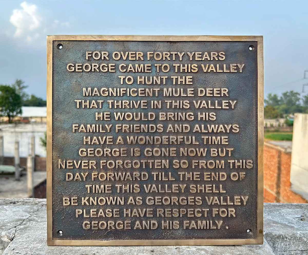 Custom handmade Bronze Plaque