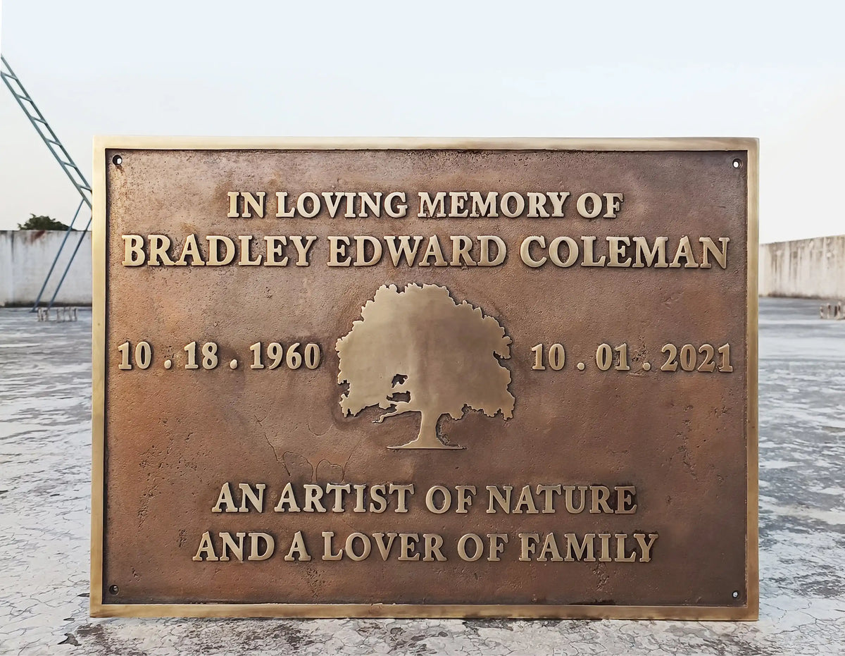 Customized Bronze Memorial Plaque 