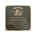 National Historic Place plaque for Kensington Watermill on a white background