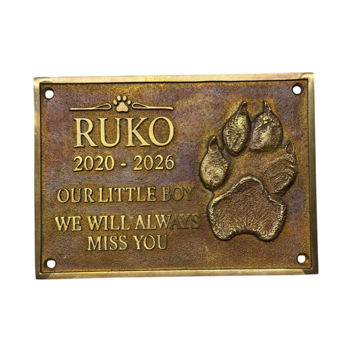 Custom Bronze Plaque with Pet Design – Personalized Address or Memorial Sign
