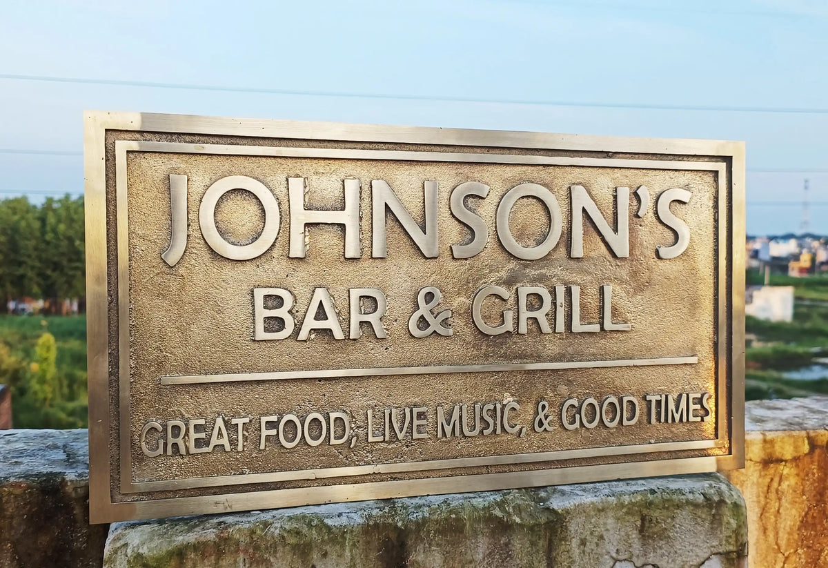 Personalized last name brass signs & plaques 