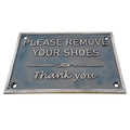 Brass Door Plaques - Please Remove Your Shoes bronze Signs