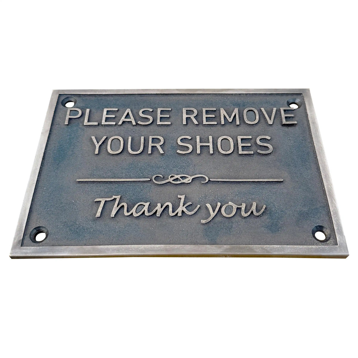 Brass Door Plaques - Please Remove Your Shoes bronze Signs