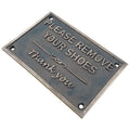 Please Remove Your Shoes bronze Signs