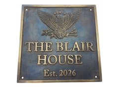 custom bronze metal address plaque Oil-rubbed finish