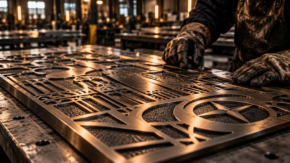 Bronze metalwork in a workshop