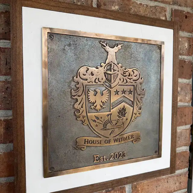Custom Bronze Plaques with Family Crest, Logo or Design - Address plaques