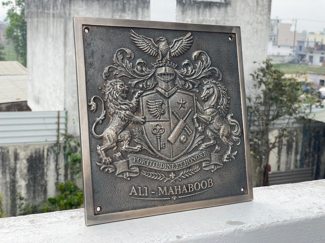 Custom Plaques with Complete 3d design in brass/bronze metal- Fully Custom Shape, design and Size