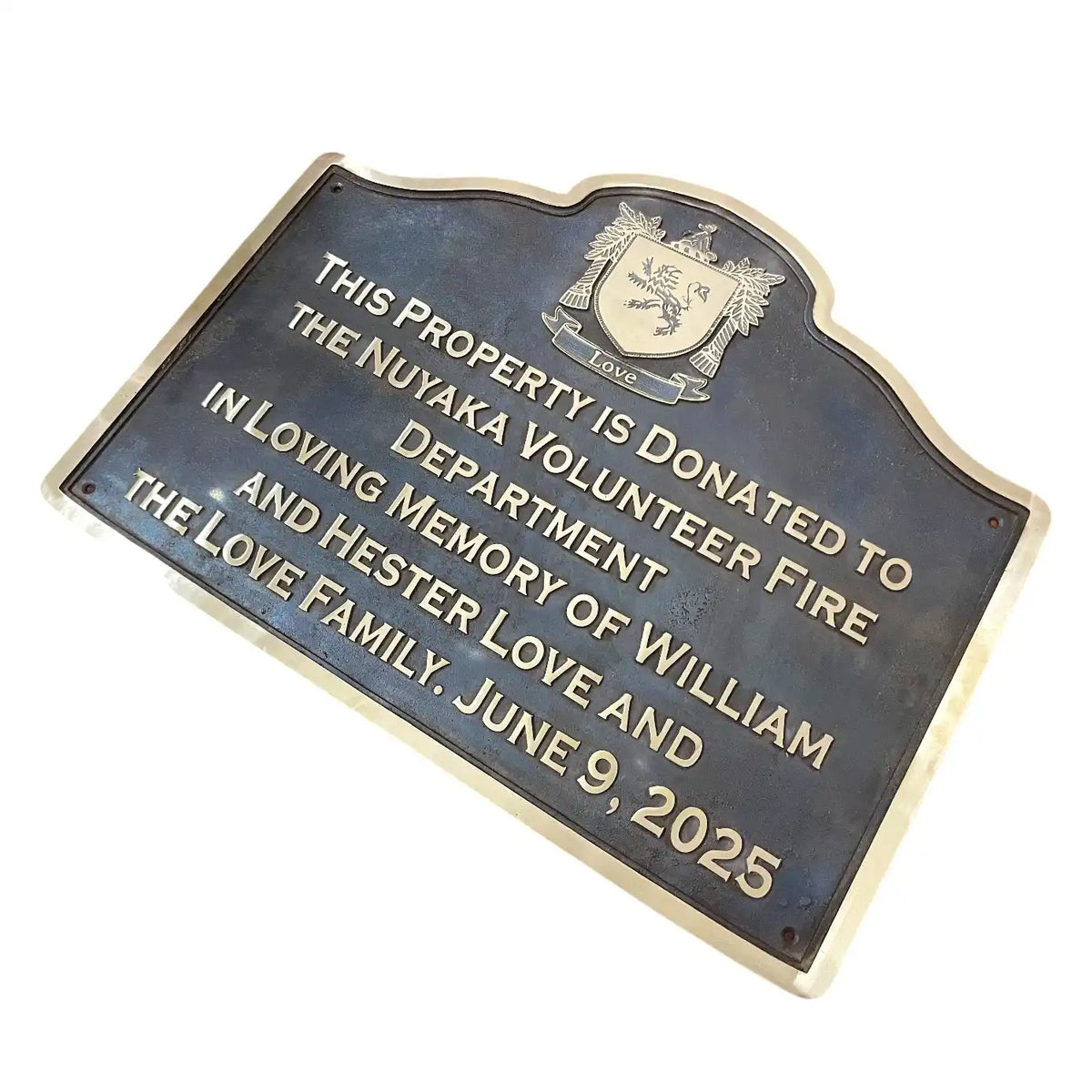Bronze Donar plaque - Historical plaque on a white background